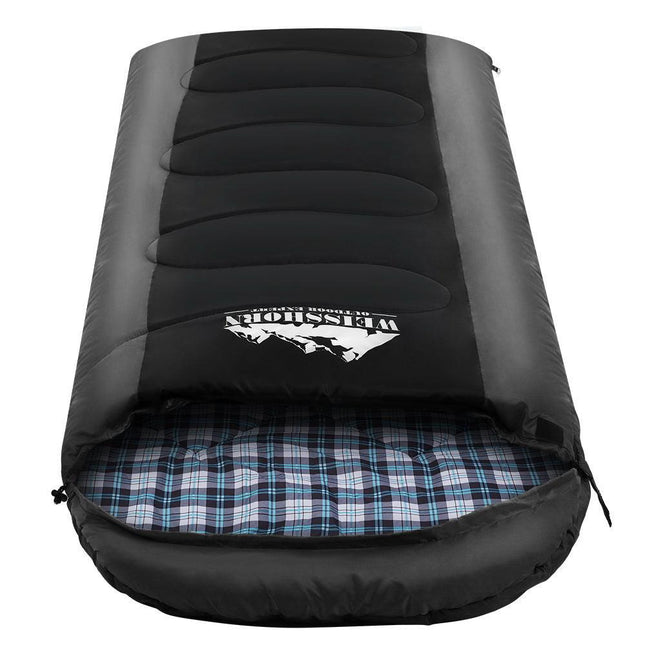 Weisshorn Sleeping Bag Single Thermal Camping Hiking Tent Black  -20°C.