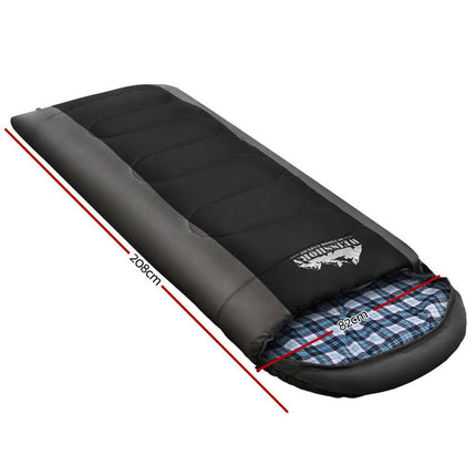 Weisshorn Sleeping Bag Single Thermal Camping Hiking Tent Black  -20°C.