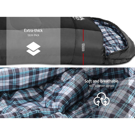 Weisshorn Sleeping Bag Single Thermal Camping Hiking Tent Black  -20°C.