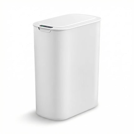 Devanti Automatic Trash Bin with Lid 25L Motion Sensor Kitchen Bin Touchless Garbage Can Plastic Slim Rubbish Bin with Liner Holder for Kitchen, Home, Office, White.