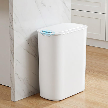 Devanti Automatic Trash Bin with Lid 25L Motion Sensor Kitchen Bin Touchless Garbage Can Plastic Slim Rubbish Bin with Liner Holder for Kitchen, Home, Office, White.