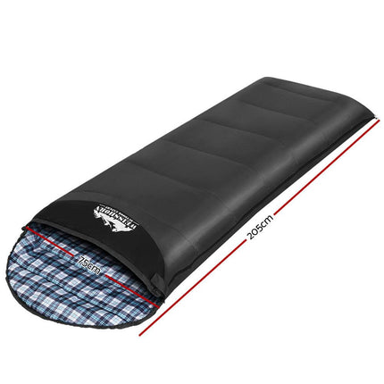 Weisshorn Sleeping Bag Single Thermal Camping Hiking Tent Grey 0&deg;C.