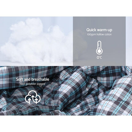 Weisshorn Sleeping Bag Single Thermal Camping Hiking Tent Grey 0&deg;C.