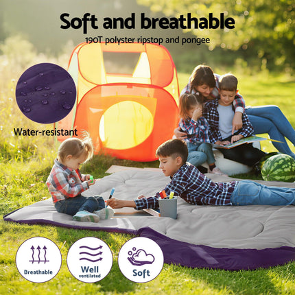 Weisshorn Sleeping Bag Single 213cm Thermal Camping Hiking Pink.