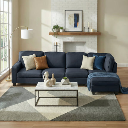 Artiss Modular Sofa Chaise Set 5-seater Dark Grey.