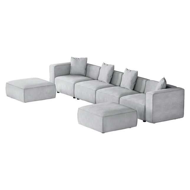 Artiss Modular Sofa Chaise Set 6-Seater Grey.