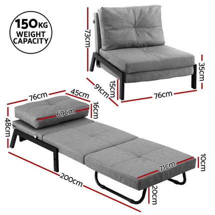 Artiss Sofa Bed Folding Convertible Couch Recliner Lounge Chair.
