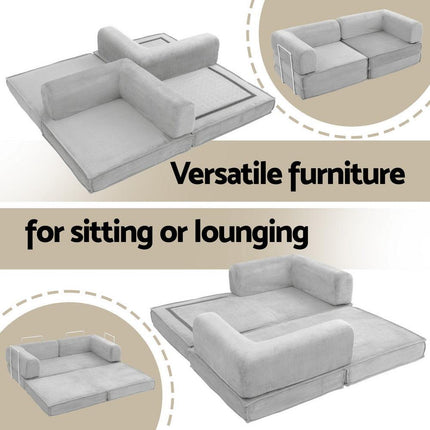 Artiss Convertible Folding Sofa Bed Grey.