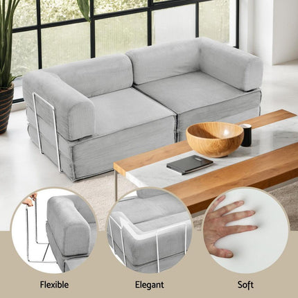 Artiss Convertible Folding Sofa Bed Grey.