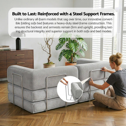 Artiss Convertible Folding Sofa Bed Grey.