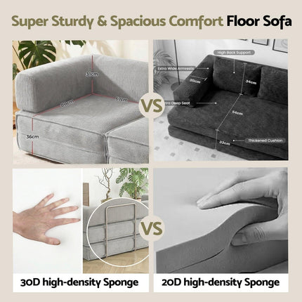 Artiss Convertible Folding Sofa Bed Grey.
