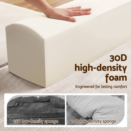 Artiss Convertible Folding Sofa Bed 30D High-Density Foam Boneless Couch with Corduroy Sleeper Couch Lounger for Living Room Beign.