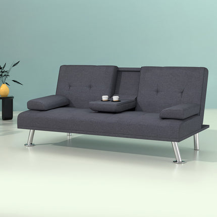 Artiss Sofa Bed 175CM Dark Grey Fabric.