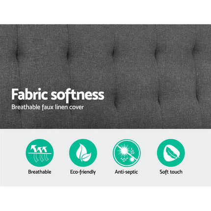 Artiss Sofa Bed Lounge Chair Couch 1 Seater Recliner Futon Bed Set Linen Grey.