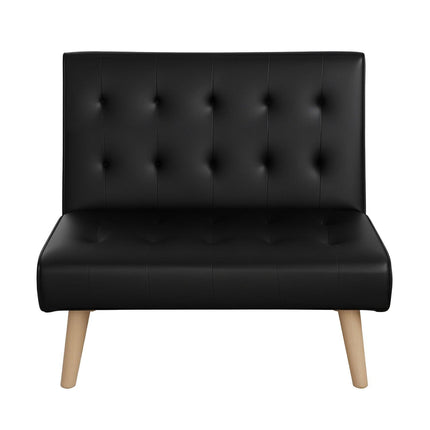 Artiss Sofa Bed Couch 1 Seater Lounge Fabric Black.