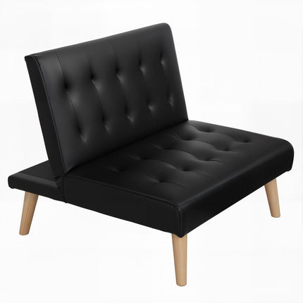 Artiss Sofa Bed Couch 1 Seater Lounge Fabric Black.
