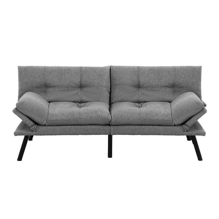 Artiss Sofa Bed Convertible 3 Seater Couch Recliner Lounge Chair Fabric Grey.