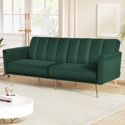 Artiss Sofa Bed 3 Seater Couch Convertible Lounge Adjustable Arm Recliner Velvet.