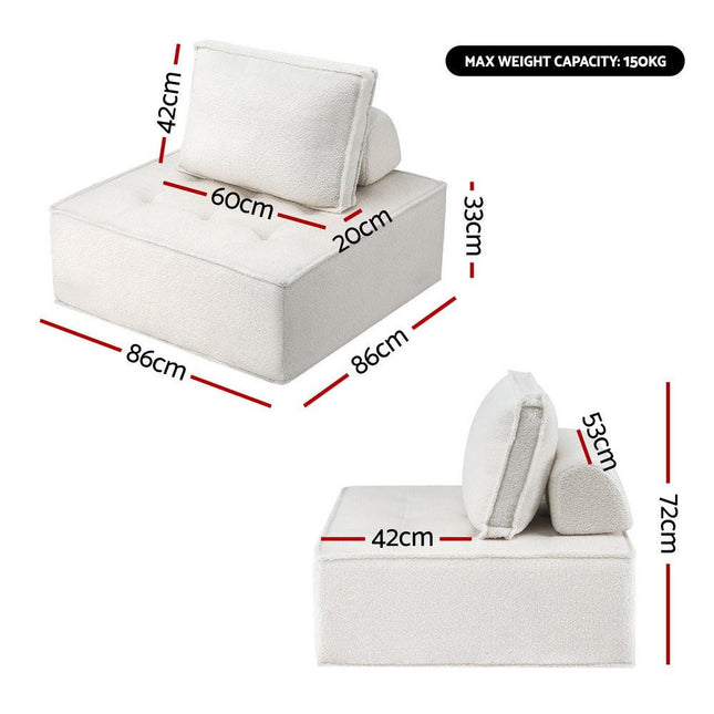 Artiss 2 Floor Sofa Lounge Chair with Pillow.
