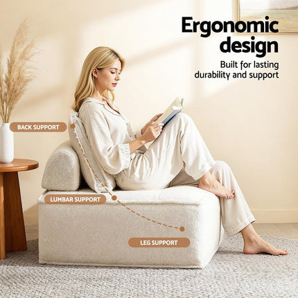 Artiss 2 Floor Sofa Lounge Chair with Pillow.