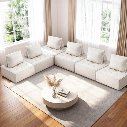 Artiss Floor Sofa Lounge Chair 6 Seater with Pillow.