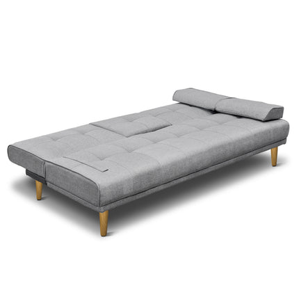 Artiss Sofa Bed 188CM Grey Faux Linen.