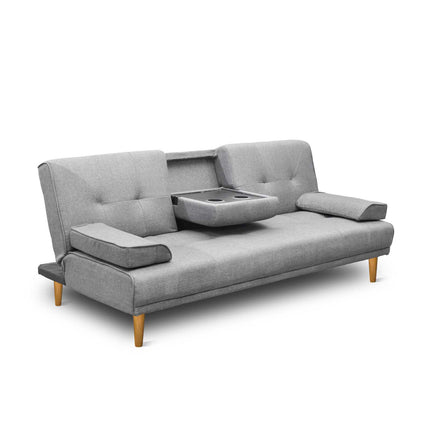 Artiss Sofa Bed 188CM Grey Faux Linen.