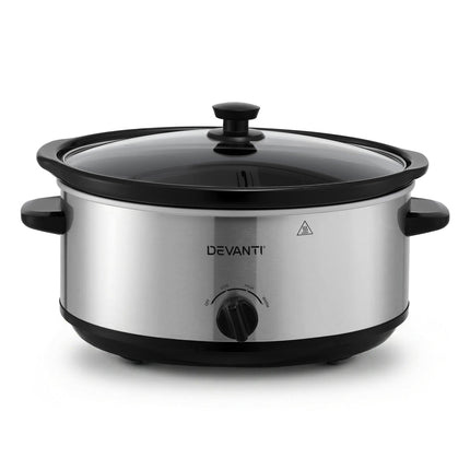 Devanti 6.5L Slow Cooker Electric Multi Cooker with 3 Heat Settings and Keep Warm Function.