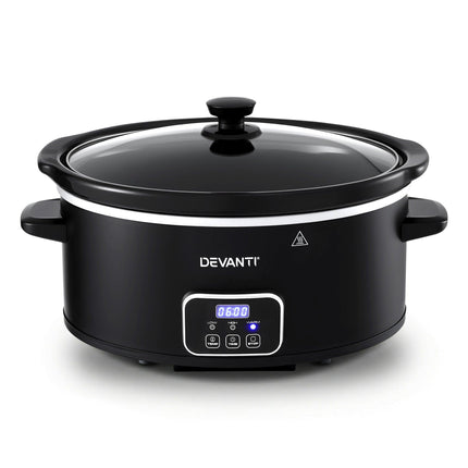 Devanti 5.6L Slow Cooker Electric Multi Cooker with 3 Heat Settings and Keep Warm Function.