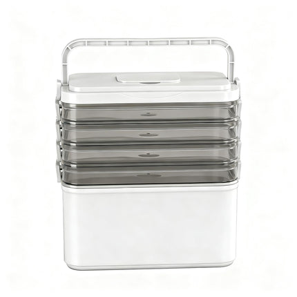 Artiss 5 Tier Portable Storage Box Detachable with Handles Plastic Clear.