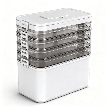 Artiss 5 Tier Portable Storage Box Detachable with Handles Plastic Clear.
