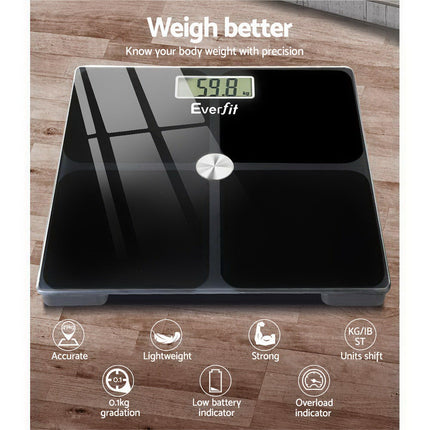 Everfit Electronic Digital Bathroom Scale Weighing Tracker Gym 180KG.
