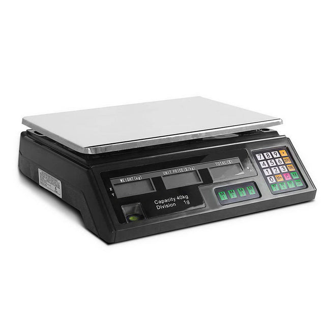 Emajin Scales Digital Kitchen 40KG Weighing Scales Platform Scales Black LCD.