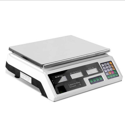 Emajin Scales Digital Kitchen 40KG Weighing Scales Platform Scales White LCD.
