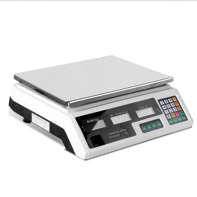 Emajin Scales Digital Kitchen 40KG Weighing Scales Platform Scales White LCD.