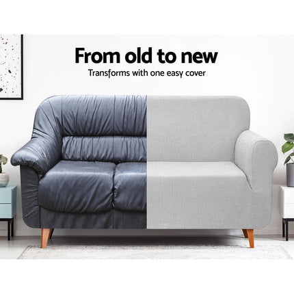 Artiss Sofa Cover Couch Covers 3 Seater High Stretch Grey.