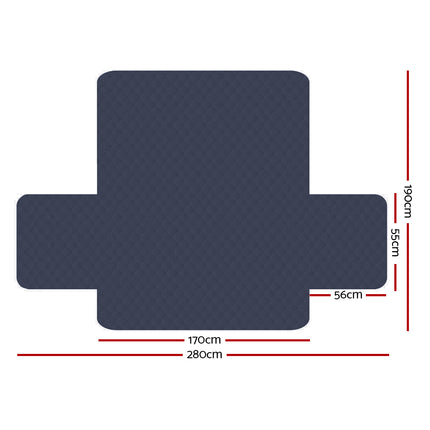 Artiss Sofa Cover Couch Covers 3 Seater Quilted Dark Grey.