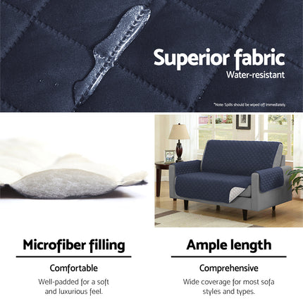 Artiss Sofa Cover Couch Covers 3 Seater Quilted Dark Grey.