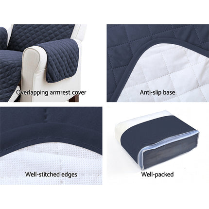 Artiss Sofa Cover Couch Covers 3 Seater Quilted Dark Grey.