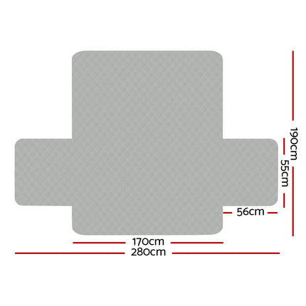 Artiss Sofa Cover Couch Covers 3 Seater Quilted Grey.