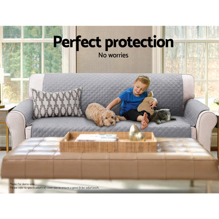 Artiss Sofa Cover Couch Covers 3 Seater Quilted Grey.