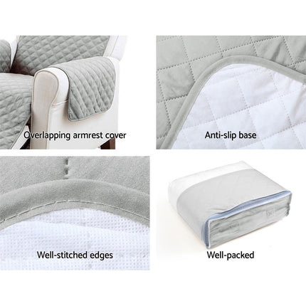 Artiss Sofa Cover Couch Covers 3 Seater Quilted Grey.