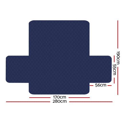 Artiss Sofa Cover Couch Covers 3 Seater Quilted Navy.