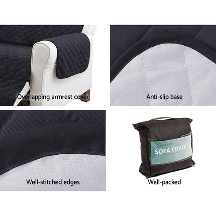 Artiss Sofa Cover Couch Covers 3 Seater 100% Water Resistant Dark Grey.