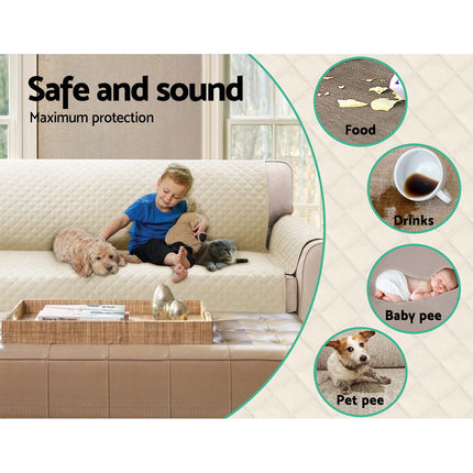 Artiss Sofa Cover Couch Covers 4 Seater 100% Water Resistant Grey.
