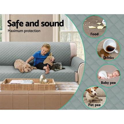 Artiss Sofa Cover Couch Covers 4 Seater 100% Water Resistant Grey.