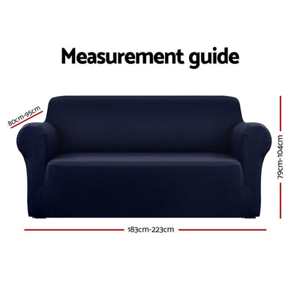 Artiss Sofa Cover Couch Covers 3 Seater Stretch Navy.