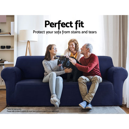 Artiss Sofa Cover Couch Covers 3 Seater Stretch Navy.