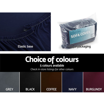 Artiss Sofa Cover Couch Covers 3 Seater Stretch Navy.