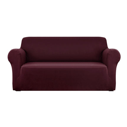 Artiss Sofa Cover Couch Covers 3 Seater Stretch Burgundy.